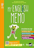 My English Memo - Anglais 6e- Éd. 2021 - Cahier élève